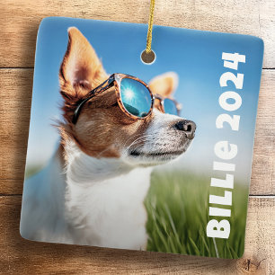 Fotot på Pet hund cat Julgransprydnad Keramik
