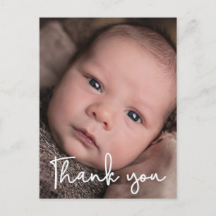 Fotot pojke - Tack för att du skriver Birth Vykort