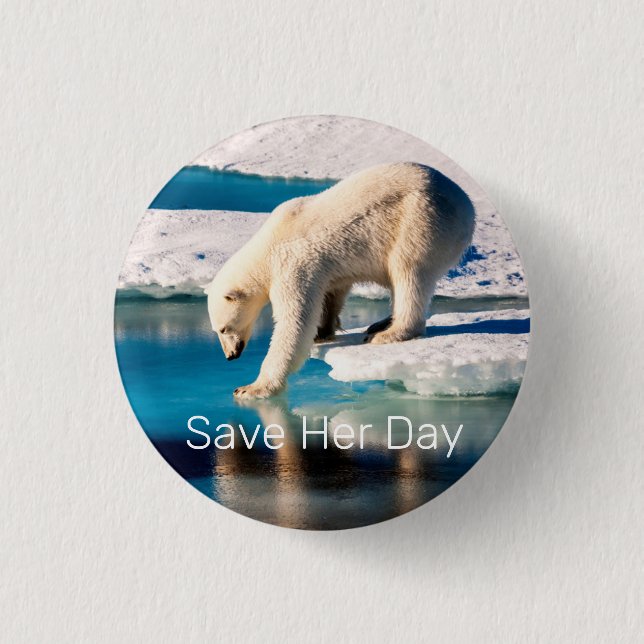 Fotot - Polar Bear Blue White Inspiration Nature Knapp (Framsida)
