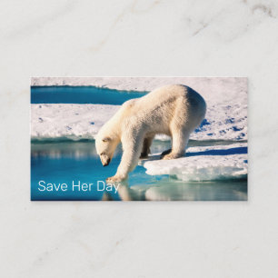 Fotot - Polar Bear Blue White Inspiration Nature Visitkort