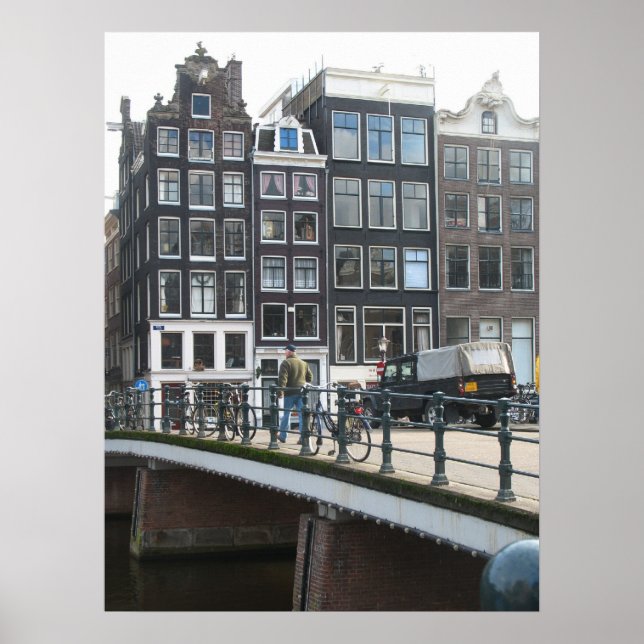 Fotot Poster utskrift av Amsterdamkanalen (Framsidan)