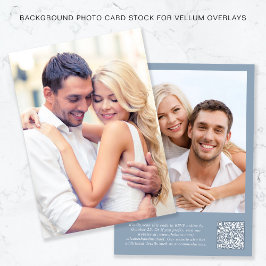 Fotot QR-kod - Dusty Blue Background Vellum Overla Inbjudningar