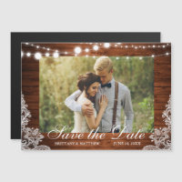 Fotot Rustic Wood String Ljus Snöre Spara datum
