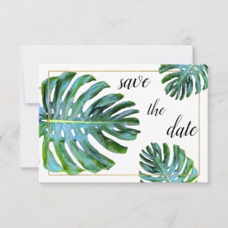 Fotot Tropical Löv Greenery Guld Spara datum Datumet