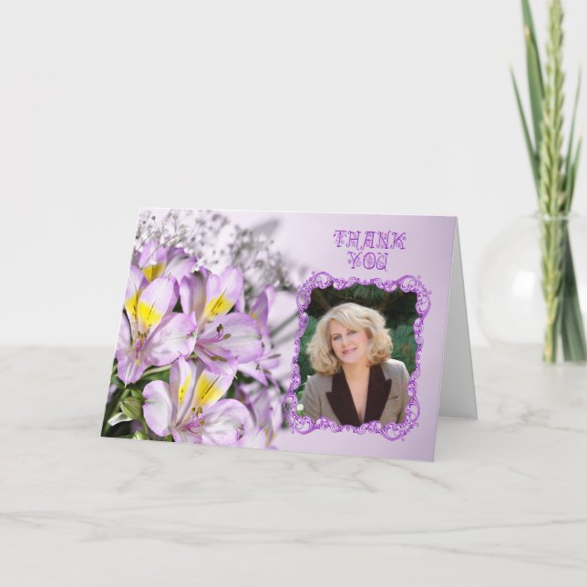 Fototack för alstromeriska lilies tack kort (Framsida)