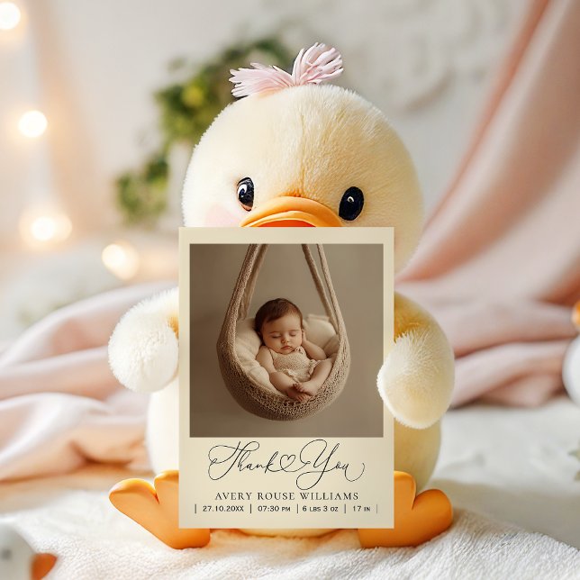 Fototack för det moderna Baby-födelsemeddelandet Vykort (Skapare uppladdad)