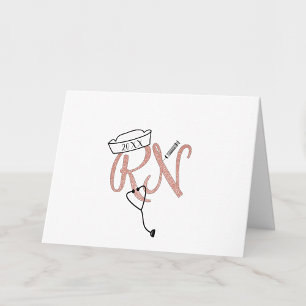 Fototack för rosa RN-sjuksköterskan + meddelande