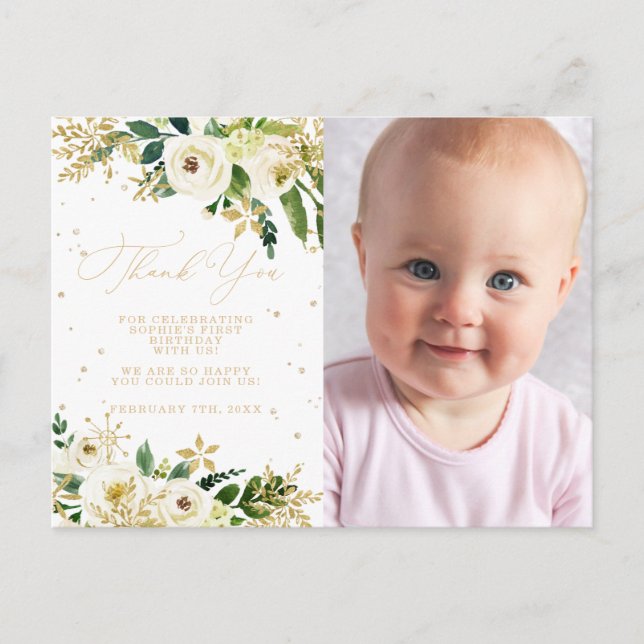 FotoTack på första födelsedag Vykort (Framsida)