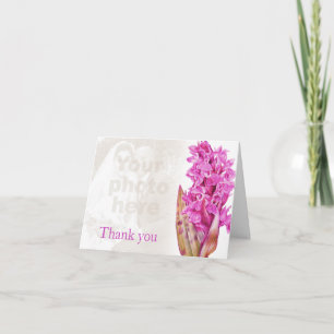 Fototackkort för Orchid lila rosa bröllop Tack Kort