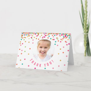 Fototackkort   Mint Guld Birthday Confetti Kort