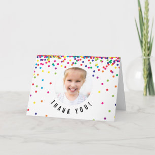 Fototackkort Rainbow Birthday Confetti Kort