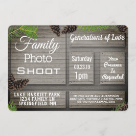 Fototagning i Rustic Family Inbjudningar