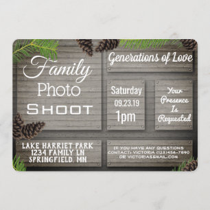 Fototagning i Rustic Family Inbjudningar
