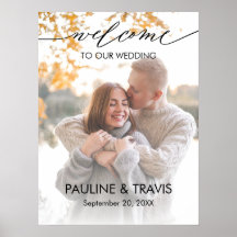 Fototecken för det moderna välkomsttecknet bröllop