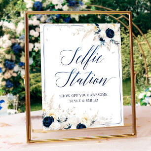 Fototecken för Möhippa av elegant Blue Blommigt Poster