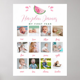 Fototecken för vattenmelon första året poster