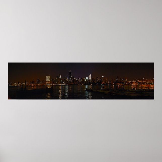 Fototek av New York City nattskyline Poster (Framsidan)