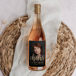 Fototekniker med 50 Födelsedagsfester Vinflaska Etikett