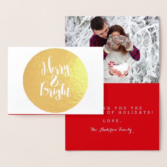 Fototema för merry & Bright Classic Snöflingor Folierat Kort (Display)