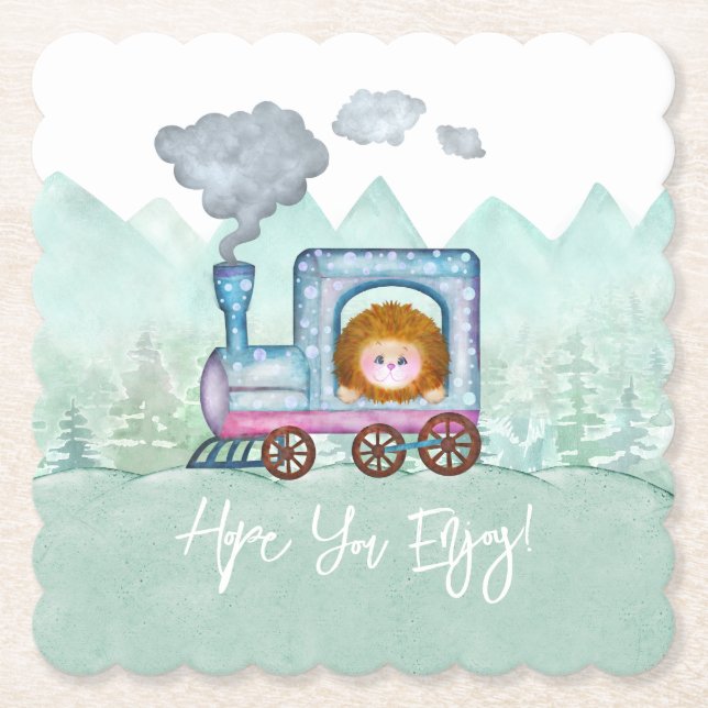 Fototemat Boys Cute Tåg Travel Underlägg Papper (Framsida)