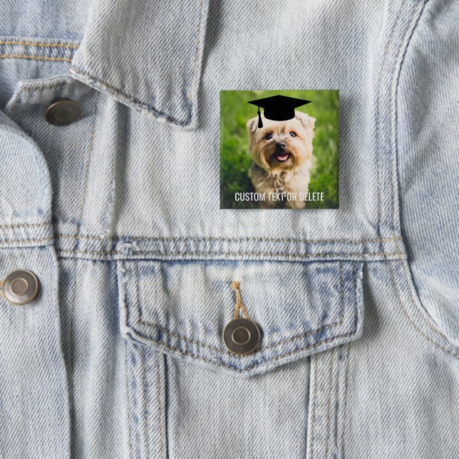 Fototext för Anpassningsbarna studenten Hund med h Knapp (In Situ)