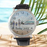 Fototext för familjen armbandsur<br><div class="desc">Lägg till ditt favoritfoto från sommarsemester,  resor,  barn,  flickvän/pojkvän eller husdjur. Svartnummer. Mall för text,  svart brev.</div>