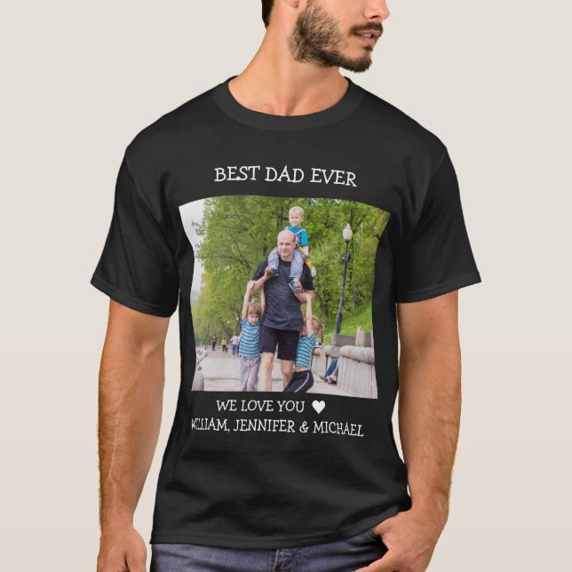 Fototext T-Sh för bästa Pappa-Fars dag-Anpassnings T Shirt (Framsida)