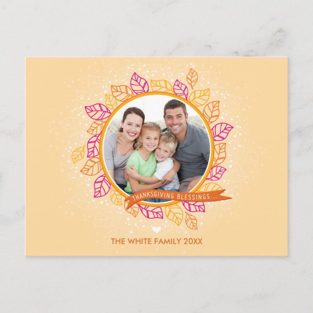 FOTOTHANKSGIVINGVYKORT:: vinterlövverk 1 Helg Vykort (Framsida)