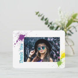 Fototixkort för konstnärligt färgmönster i snyggt tack kort