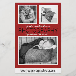 Fototorns affärshandbok med tre foton flygblad