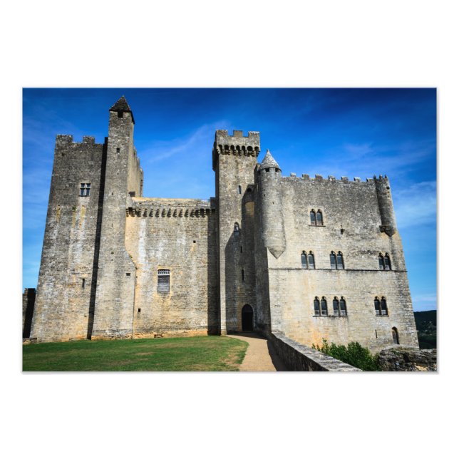 Fototryck av medeleval chateau de Beynac-slott (Framsidan)