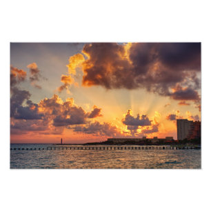 Fototryck - soluppgång i Cancun, Mexico