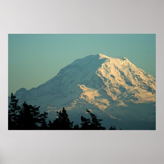 Fototryck: Winter Mt. Rainier Poster (Framsidan)