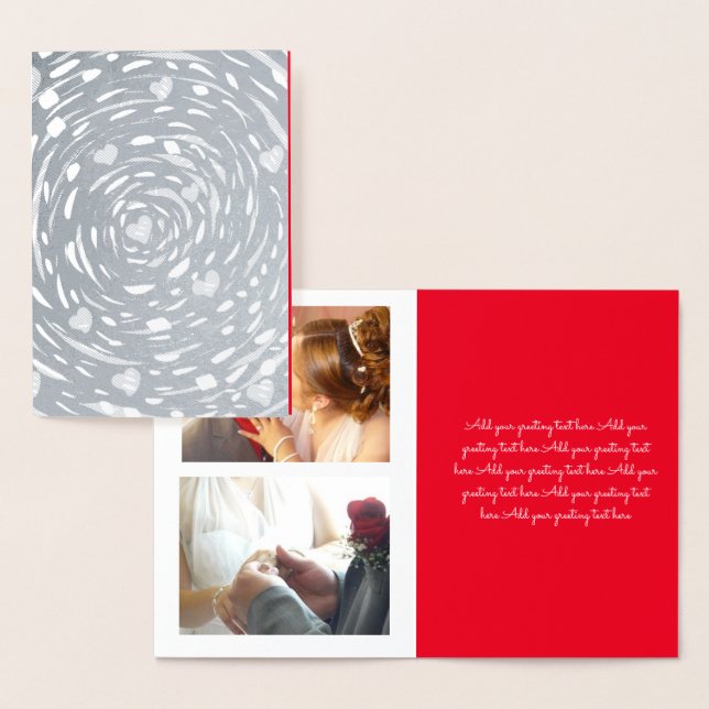 Fototunneln och hearts Collage i valentines day Folierat Kort (Display)