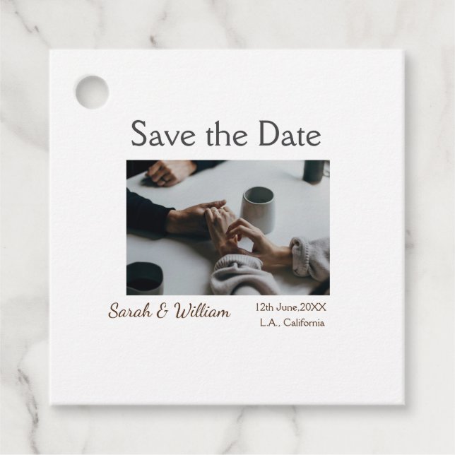 Fototypisk vit elegant, bröllop mod gåvor etiketter (Framsida)