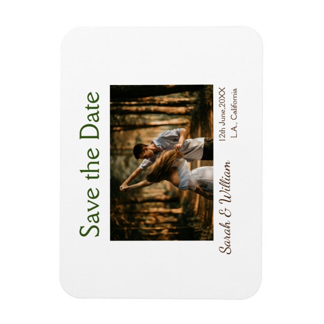 Fototypisk vit elegant, bröllop mod magnet (Vertikal)