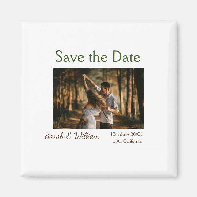 Fototypisk vit elegant, bröllop mod magnet (Framsidan)