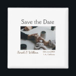 Fototypisk vit elegant, bröllop mod magnet<br><div class="desc">utformning</div>