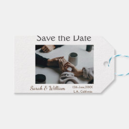 Fototypisk vit elegant, bröllop mod presentetikett