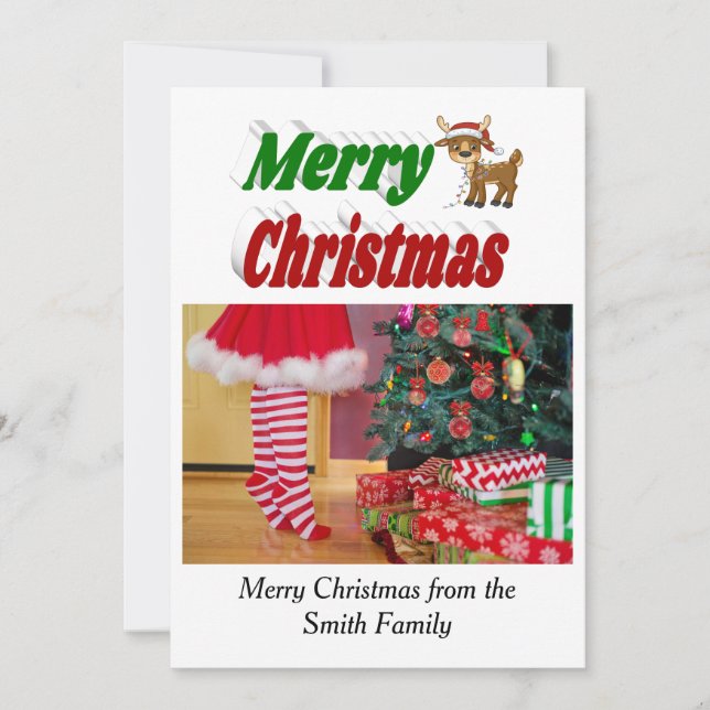 fototypografi av god jul rener julkort (Framsida)