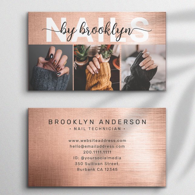 Fototypografi av Nail Artist i ro Guld Visitkort (Skapare uppladdad)