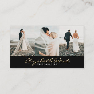Fototypografi av trendiget Black and guld Visitkort