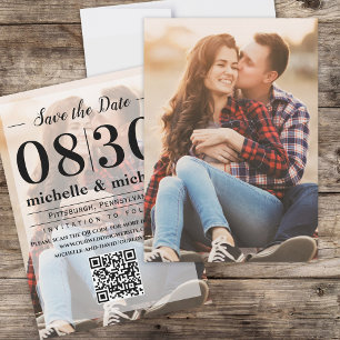 Fototypografi Spara datum QR-kod modern Datumet