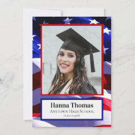 Fotoutannonsering om USA flagga militärt Studenten Inbjudningar