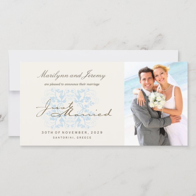 Fotoutlysning om ny gifta Bröllop Meddelande (Framsida)