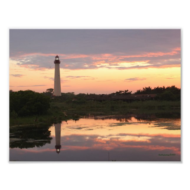 Fotoutskrift av Cape May Lighthouse Fototryck (Framsidan)