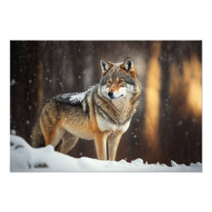 Fotoutskrift av gulstolpe-Varg Fototryck