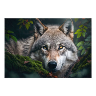 Fotoutskrift av gulstolpe-Varg Fototryck