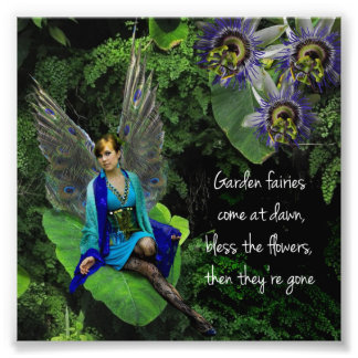 Fotoutskrift av peacock Fairy "Garden Fairy" Fototryck