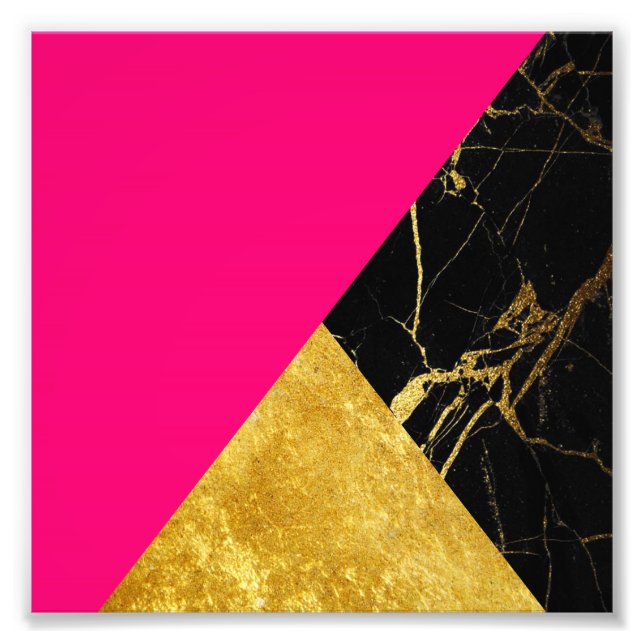 Fotoutskrift av rosa Guld och svart marktorgrafik Fototryck (Framsidan)